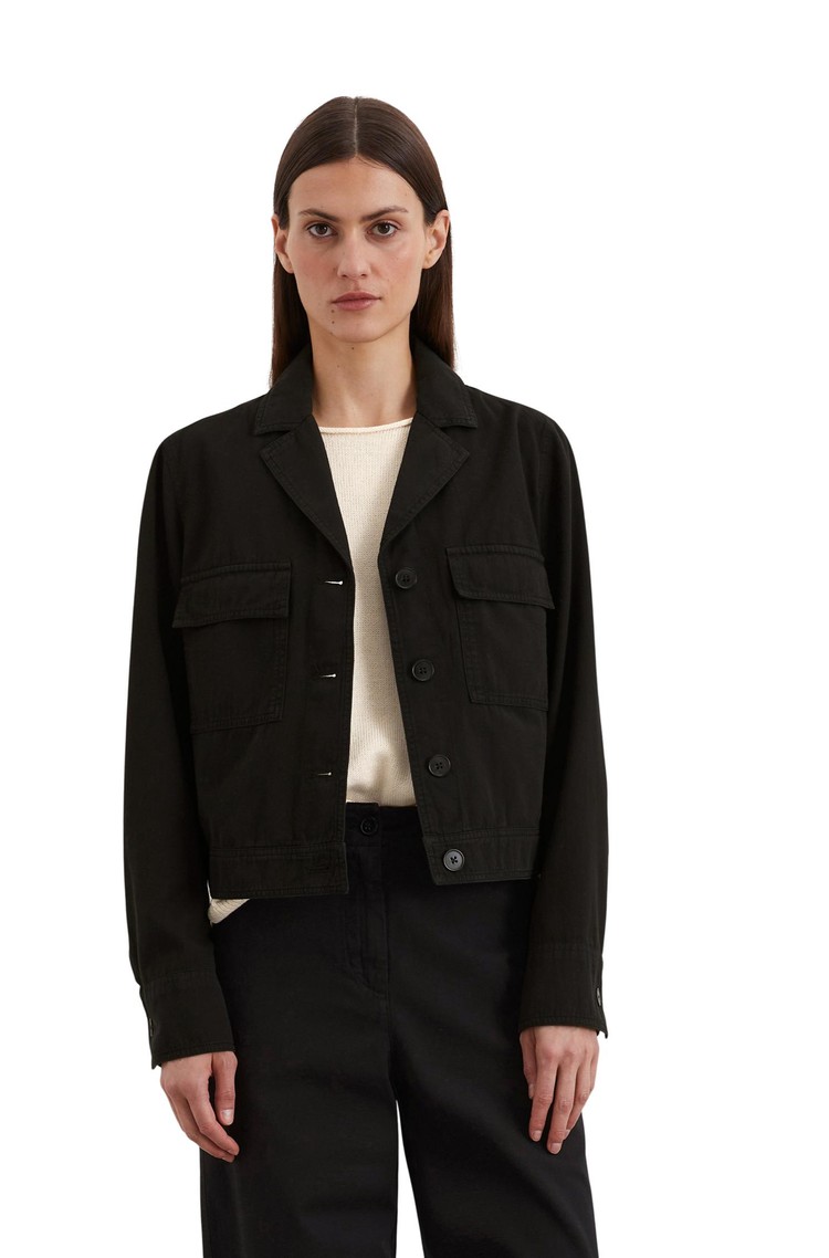 MARC O'POLO Jacket in organic cotton/linen blend Black 