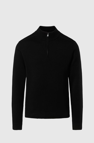 Wool-blend half-zip sweater
