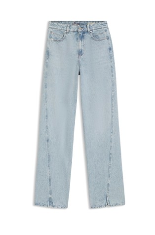Široke jeans hlače z visokim pasom