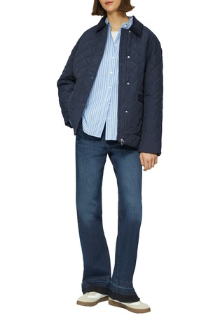 S.OLIVER Poplin blouse in a relaxed fit with mixed stripes Blue 3