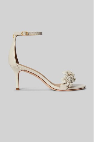 Allie sandali iz nappa usnja s cvetličnimi dekoracijami