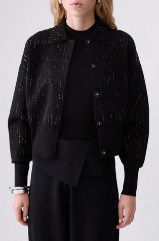 Cardigan with rhinestones