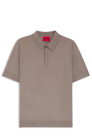 Pletena polo majica s skritim delnim zapenjanjem