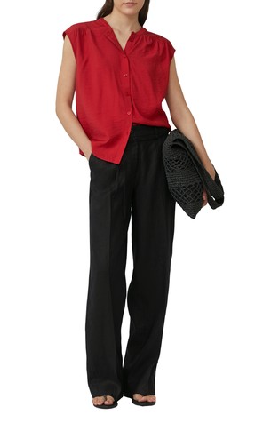 S.OLIVER High-rise linen trousers Black 3