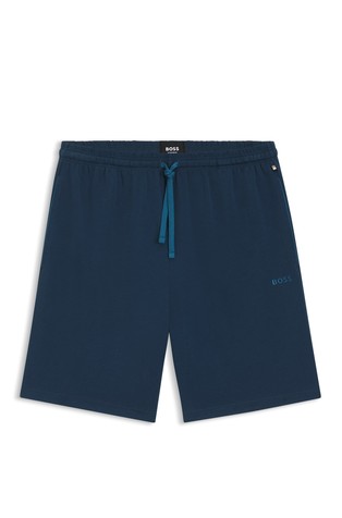 Bombažne kratke hlače z zatezno vrvico in vezenim logotipom