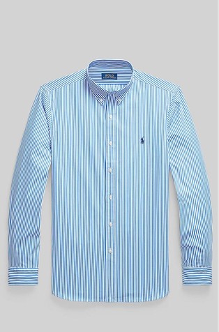 Custom fit črtasta srajca iz poplina
