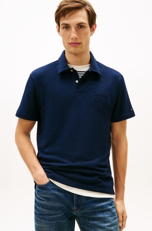 Short-sleeved cotton polo tee