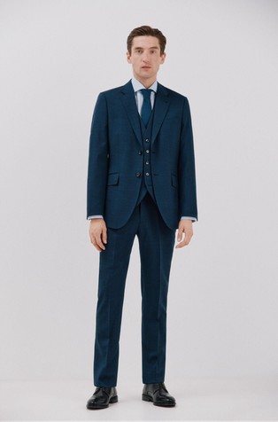 CORTEFIEL Slim fit blazer in wool blend Blue 3