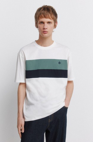 T-shirt with striped insert