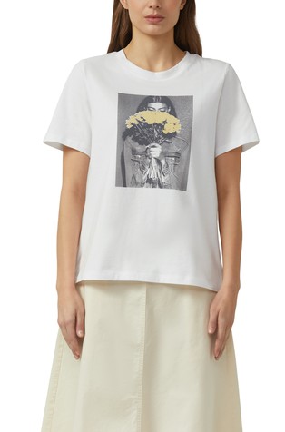 Bombažna majica s kratkimi rokavi in potiskom