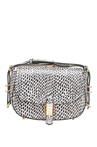 Polka dot leather shoulder bag