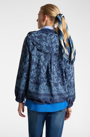 ELENA MIRO Reversible wind jacket in water-repellent technical fabric Blue 2
