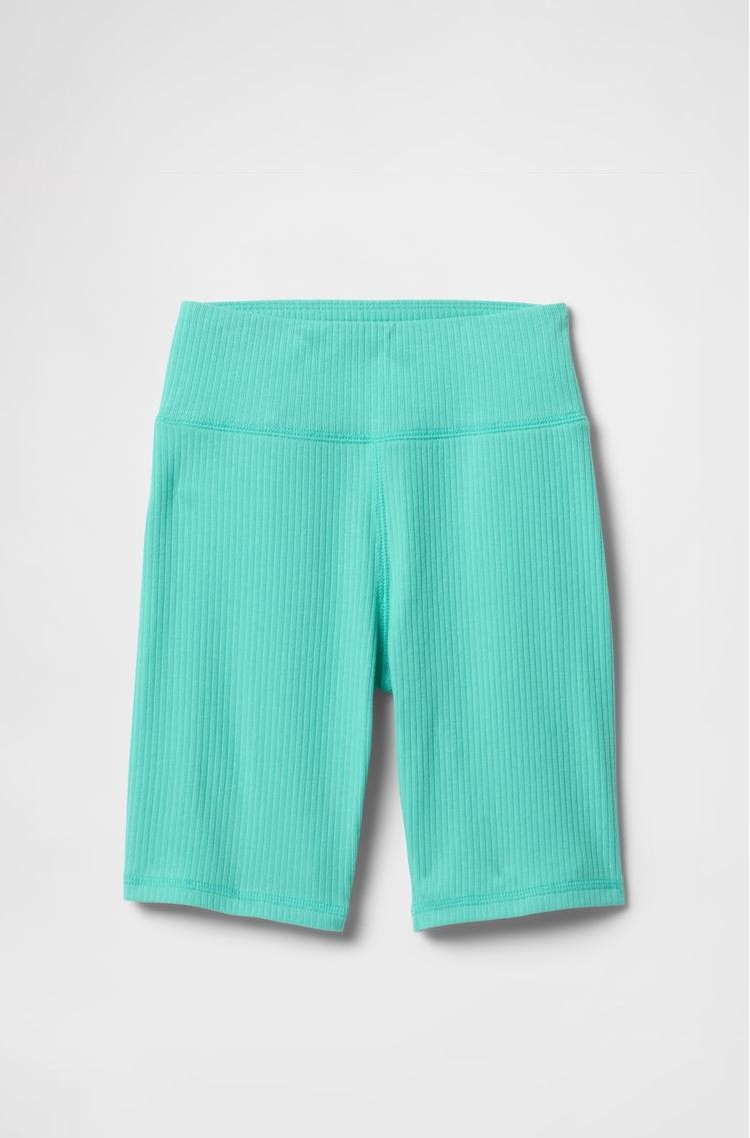 GAP Kids Ribbed Bike Shorts Water Garden Green 