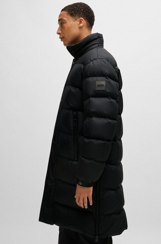 HUGO BOSS Vodoodbojna puhovka s snemljivo kapuco Črna - Black 2