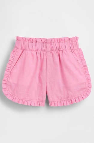 Baby & Toddler Linen-Cotton Ruffle Dolphin Shorts