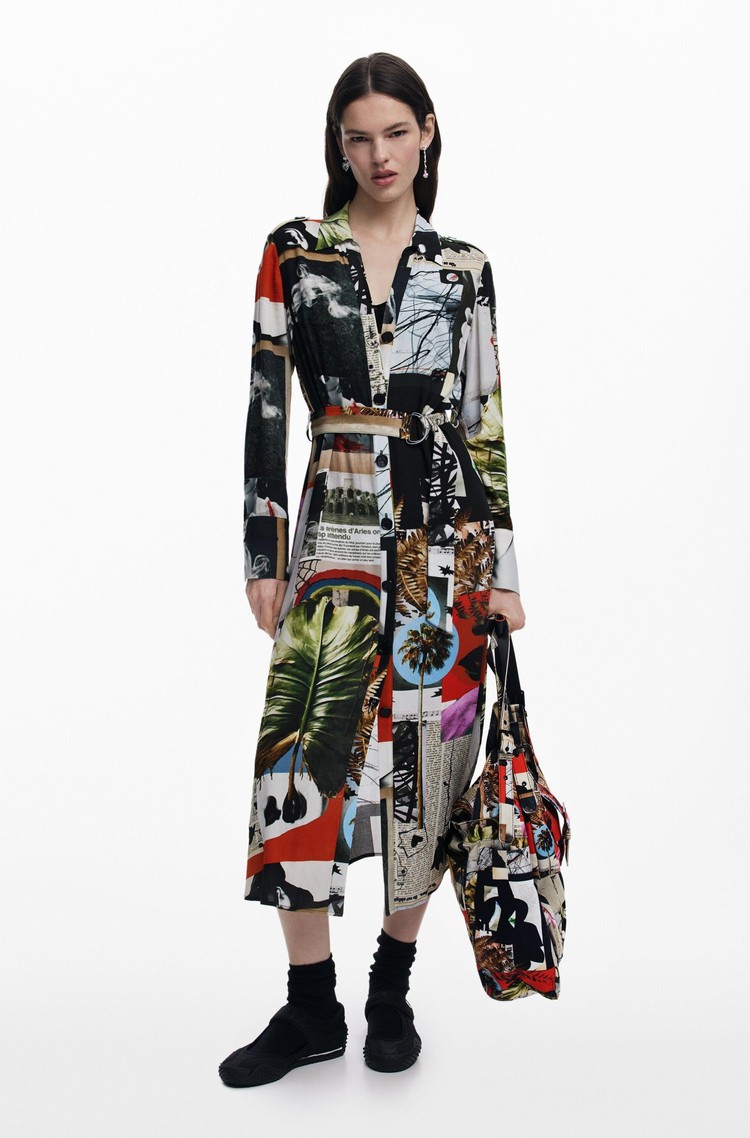 DESIGUAL Shirt midi dress designed by Mr. Christian Lacroix Multi 