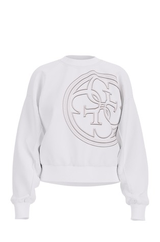 Relaxed fit pulover z logo vezenino