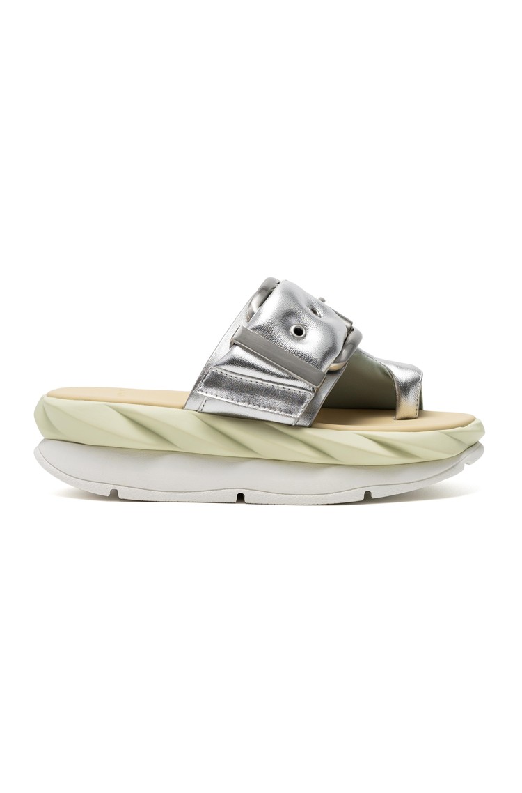 4CCCCEES Mellow Glow Slides Silver 