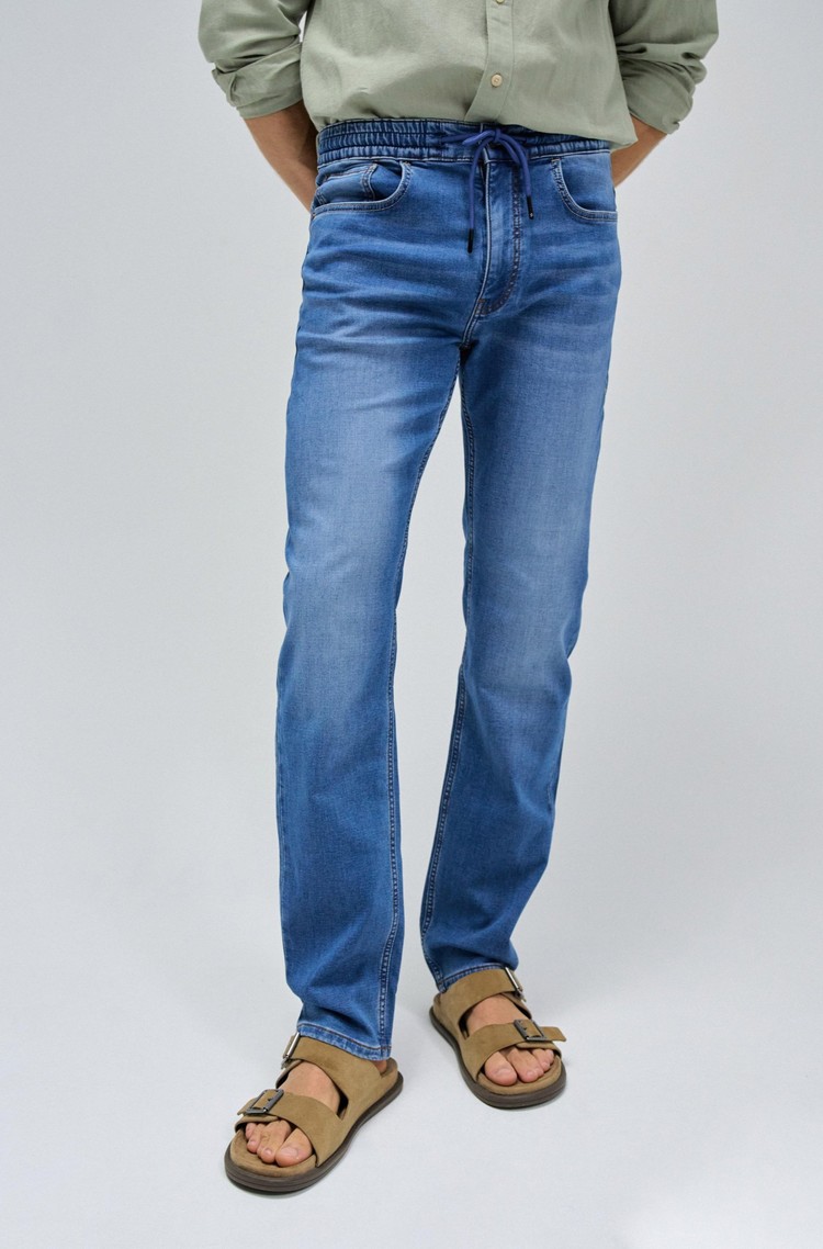 SALSA JEANS Regular fit jeans hlače z zatezno vrvico Modra - Blue 