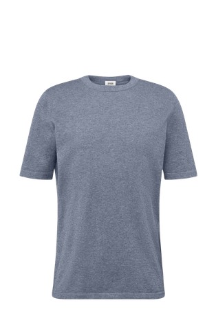 Pletena bombažna majica s kratkimi rokavi