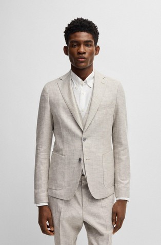 Slim fit suknjič z mikro vzorcem