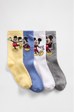 babyGap × Disney Miki Miška paket 4 parov nogavic za malčke