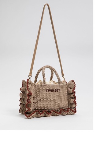 Kvačkana torbica za čez ramo z naborki