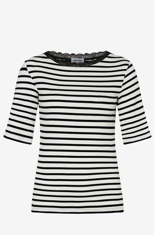 Stretch cotton striped T-shirt