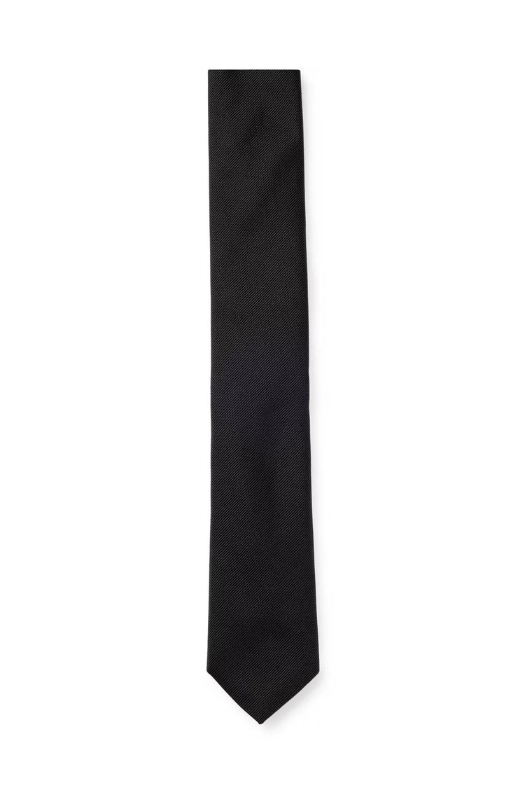 HUGO BOSS Tie in pure-silk jacquard Black 