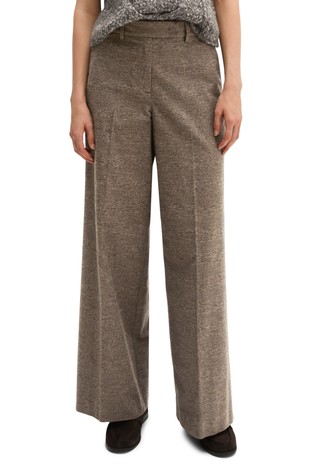 Wide glen check pants in stretch cotton