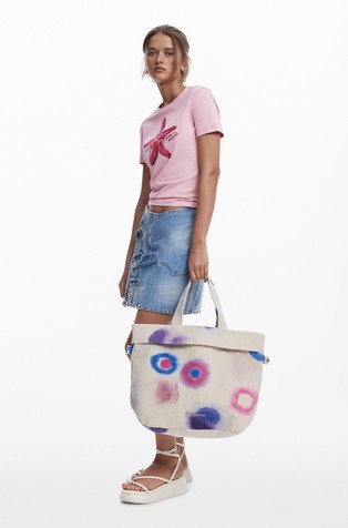 DESIGUAL Large reversible canvas bag Multi 6