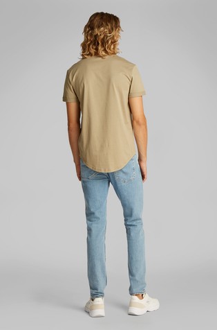 CALVIN KLEIN Bombažna majica z logo našitkom Rjava - Light Brown 2