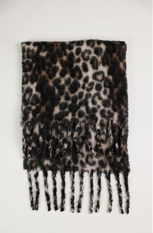 Pleten šal z leopardjim vzorcem