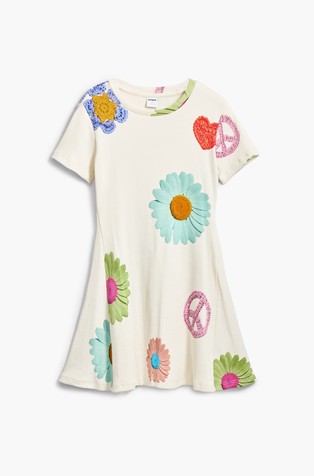 DESIGUAL Obleka s potiskom Bela - White / Multi 3