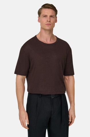T-shirt in stretch linen jersey