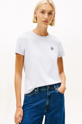 Majica s kratkimi rokavi iz jerseya z logo vezenino