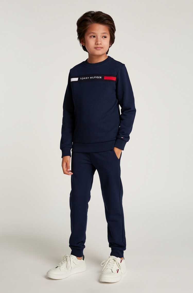 TOMMY HILFIGER Logo Sweatshirt And Joggers Set Dark Blue 