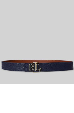 Obojestranski usnjen pas z logo zaponko