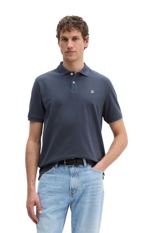 Short-sleeved polo shirt in organic cotton piqué