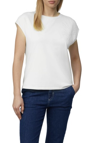 Jersey T-shirt with rhinestone applique