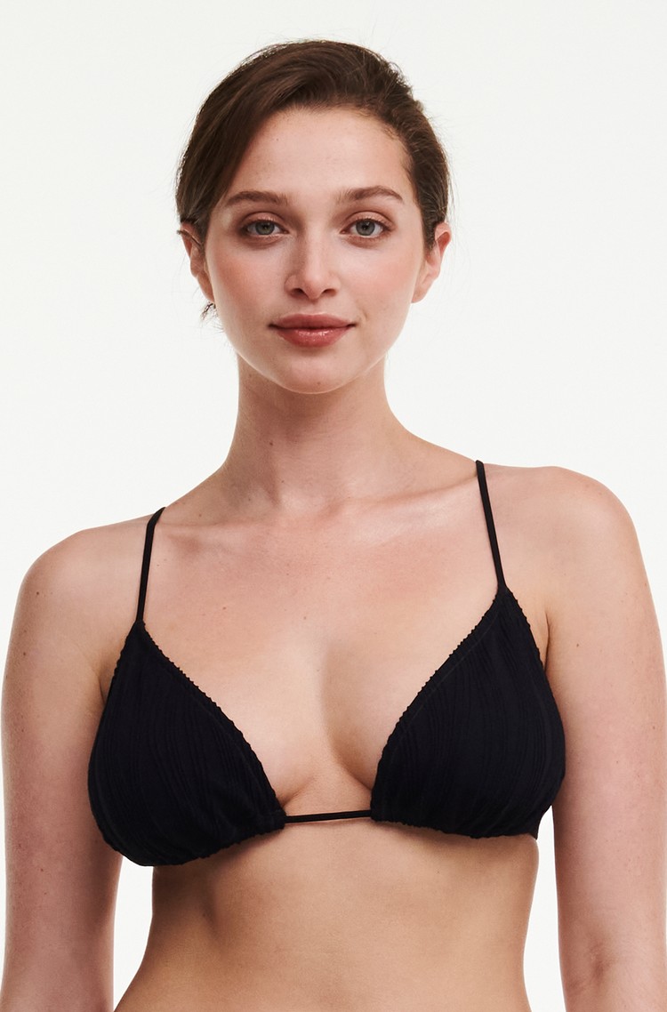 CHANTELLE Pulp triangel bikini zgornji del kopalk brez opore Črna - Black 