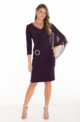 Slim fit obleka z ogrinjalom