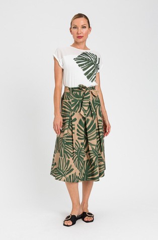 Midi vzorčasto krilo iz poplina