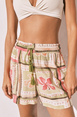 Floral shorts in viscose