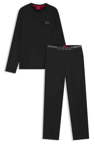 Relaxed-fit pyjamas in stretch jersey with logo details