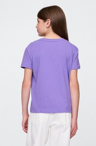 GAP Majica s kratkimi rokavi in potiskom za deklice Večbarvna - Purple Loganberry 3