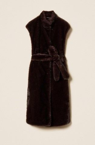 Long faux fur gilet