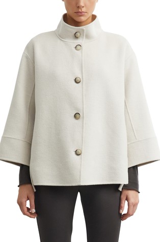 Oversized jakna s stoječim ovratnikom in 3/4 rokavi
