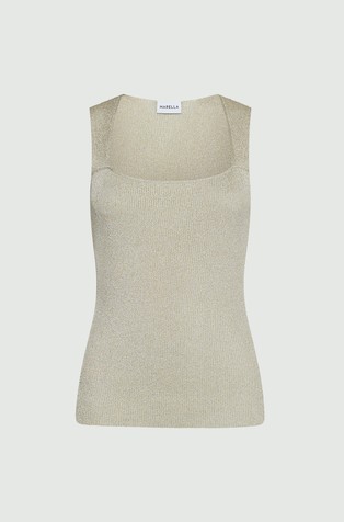 MARELLA Knitted top in viscose-blend with lurex yarns Beige 3