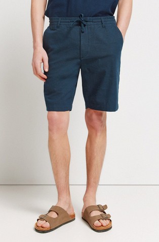Linen blend comfort slim fit Bermuda shorts